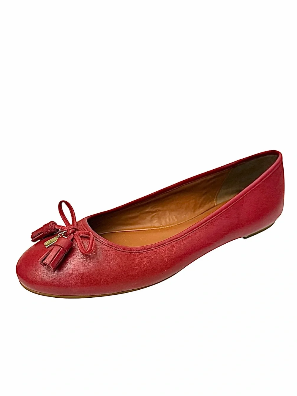 Coach Bea Ballerina Flats Red Women’s Size 10M Leather Ballet Shoes EUC